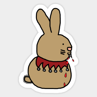 Animals with Sharp Teeth Bunny Rabbit Halloween Horror Sticker